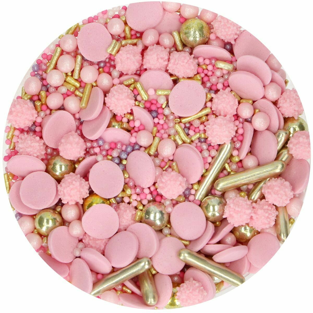 FunCakes Sprinkle Mix 65γρ -GLAMOUR PINK - Μείγμα  Ζαχαρωτών σε Ροζ και Χρυσές Αποχρώσεις