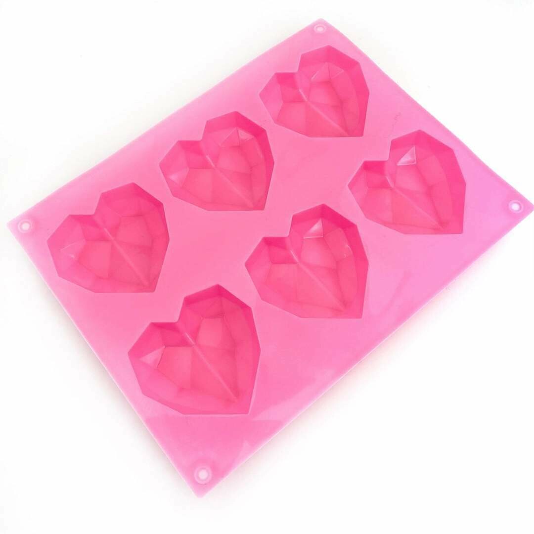 Happy Sprinkles Mould -Diamond MINI Hearts - Καλούπι Σιλικόνης για 6 μικρές γεωμετρικές Καρδιές