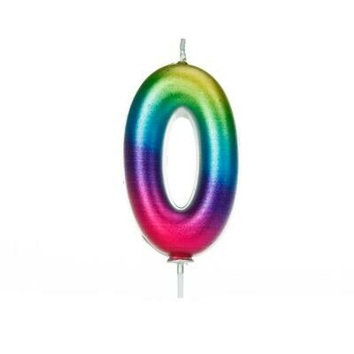 SALE!!! By AH -Candles -METALLIC RAINBOW '0' - Κεράκι Ουράνιο Τόξο Μεταλλικό αριθμός '0' SALE!!! By AH -Candles -METALLIC RAINBOW '0' - Κεράκι Ουράνιο Τόξο Μεταλλικό αριθμός '0'