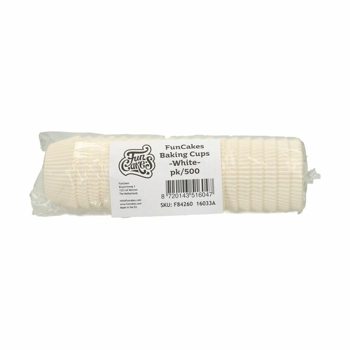FunCakes Cupcake Cases -BULK WHITE -Θήκες Ψησίματος -Λευκό 500 τεμ