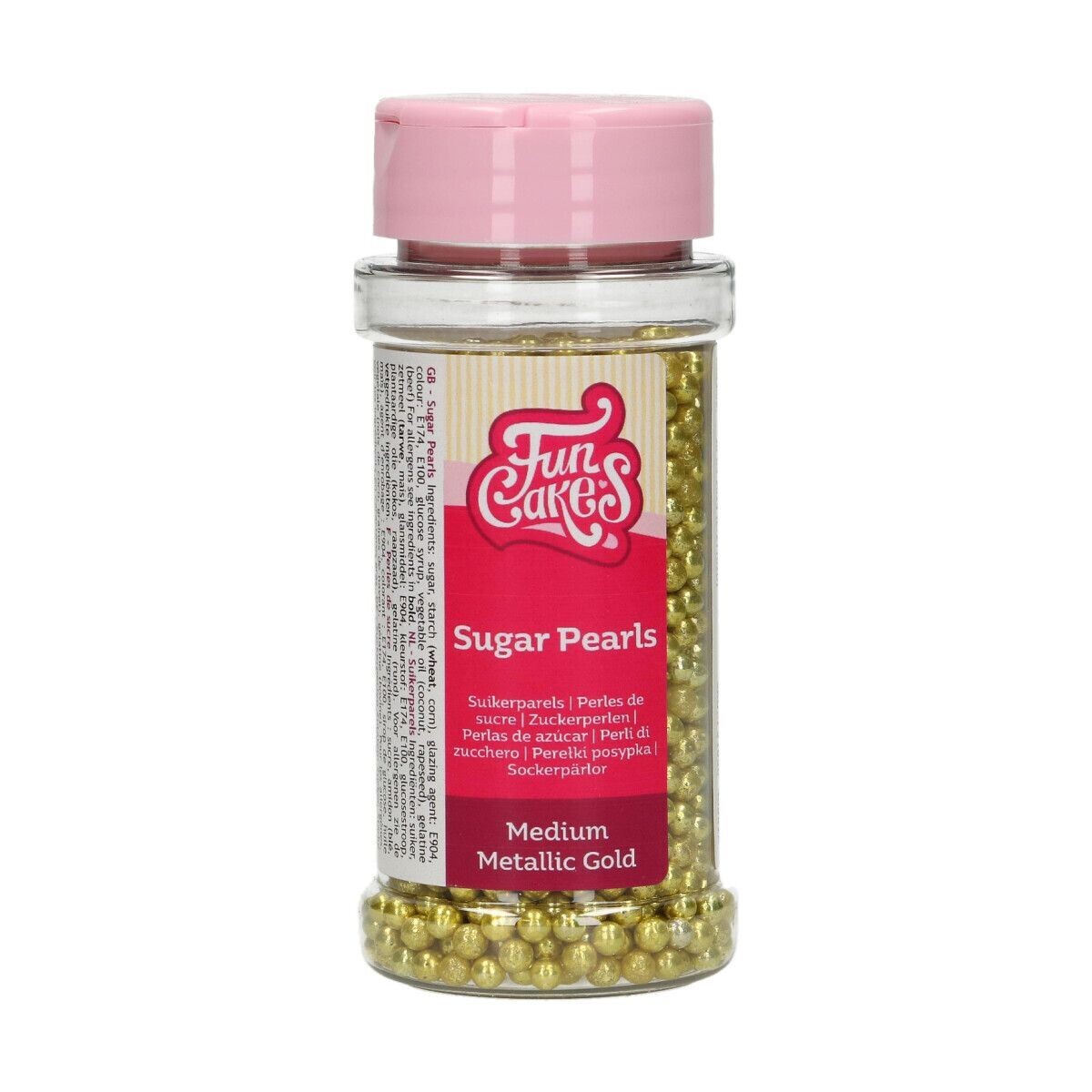 FunCakes Sugar Pearls -4mm METALLIC GOLD 80g - Μείγμα Ζαχαρωτών Χρυσές Μεταλλικές Πέρλες