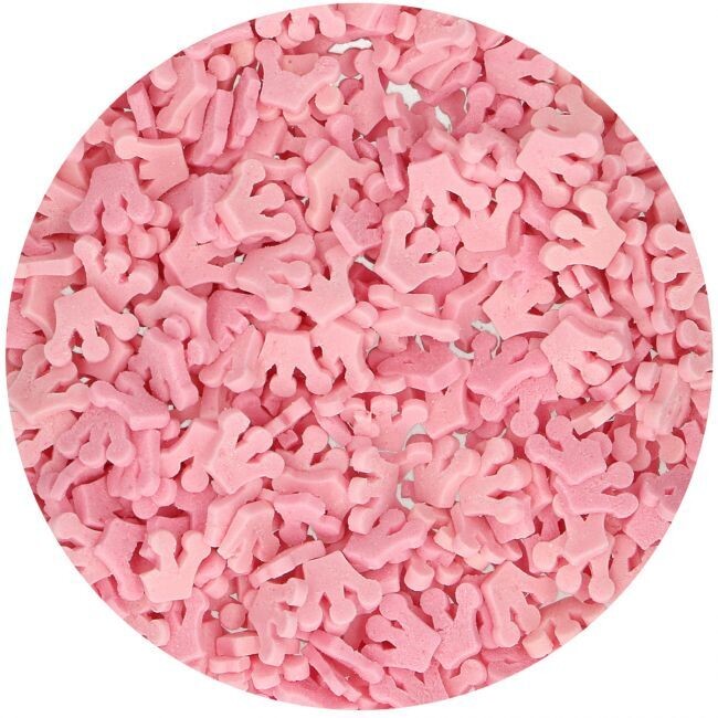 FunCakes Sprinkles -PINK CROWNS 45γρ - Μείγμα Ζαχαρωτών Ροζ Στέμματα
