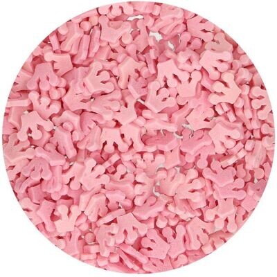 FunCakes Sprinkles -PINK CROWNS 45γρ - Μείγμα Ζαχαρωτών Ροζ Στέμματα