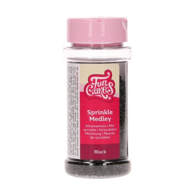 FunCakes Sprinkle Mix 65γρ -BLACK MEDLEY - Μείγμα  Ζαχαρωτών Μαύρες Πέρλες και Τρούφα