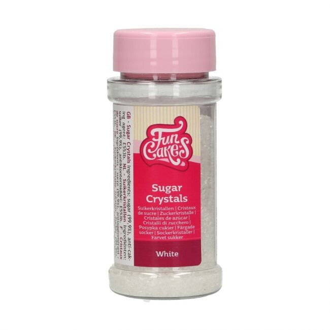 FunCakes Sugar Crystals -WHITE -Χρωματιστή Ζάχαρη σε μικρούς κρυστάλλους-Λευκή 80γρ