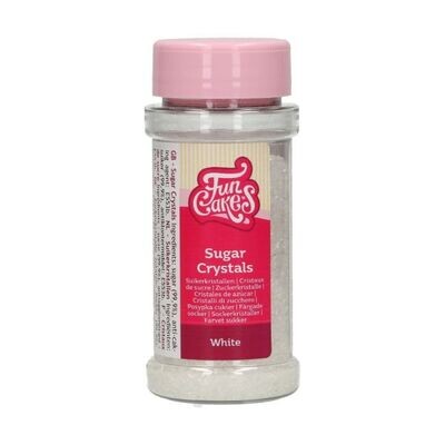 FunCakes Sugar Crystals -WHITE -Χρωματιστή Ζάχαρη σε μικρούς κρυστάλλους-Λευκή 80γρ