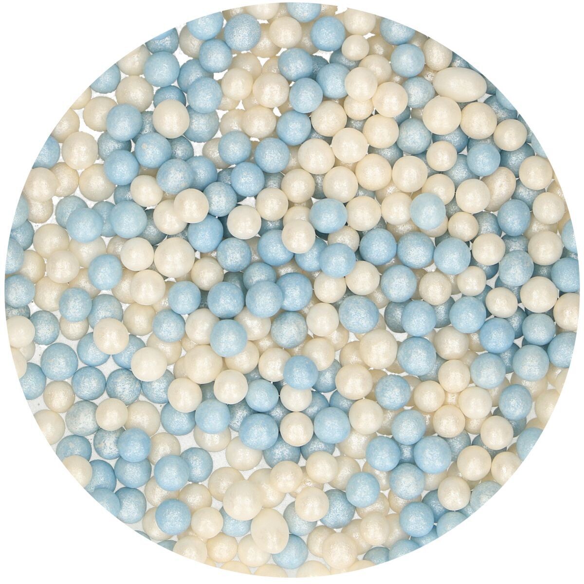 FunCakes Soft Sugar Pearls 4-6mm -BLUE &amp; WHITE 60g - Μαλακές  Πέρλες Ζάχαρης - Γαλάζιο &amp; Λευκό 60γρ