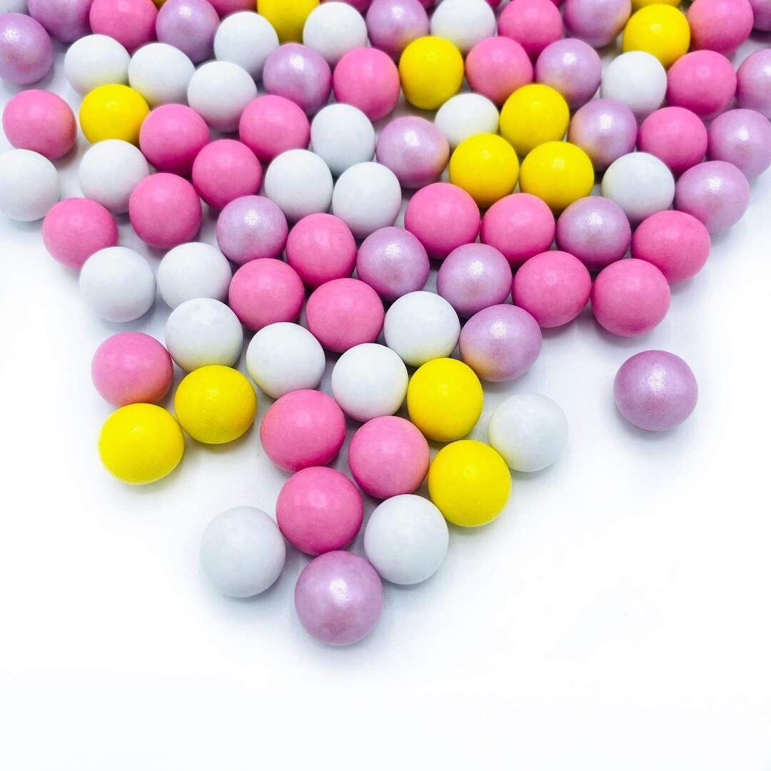 SALE!!! Happy Sprinkles -Choco Dragees -MEDIUM SUN & FUN 90g - Βρώσιμες σοκολατένιες πέρλες σε Λευκό, Ροζ και Κίτρινο ΑΝΑΛΩΣΗ ΚΑΤΑ ΠΡΟΤΙΜΗΣΗ 30/6/2023