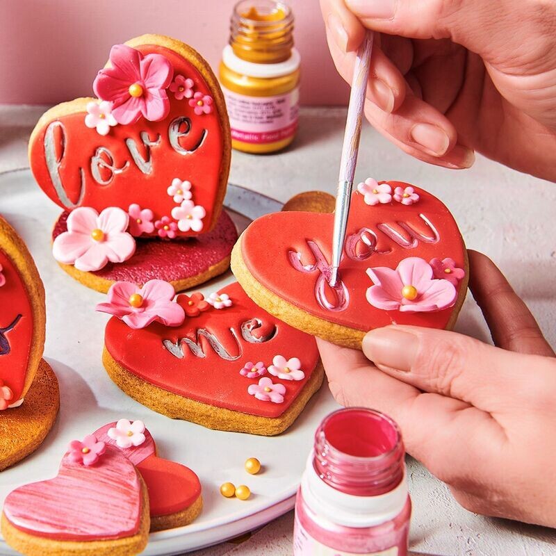 FunCakes Edible Metallic Food Paints -BORDEAUX -Μεταλλικό Βρώσιμο Χρώμα Ζωγραφικής Μπορντώ -30ml