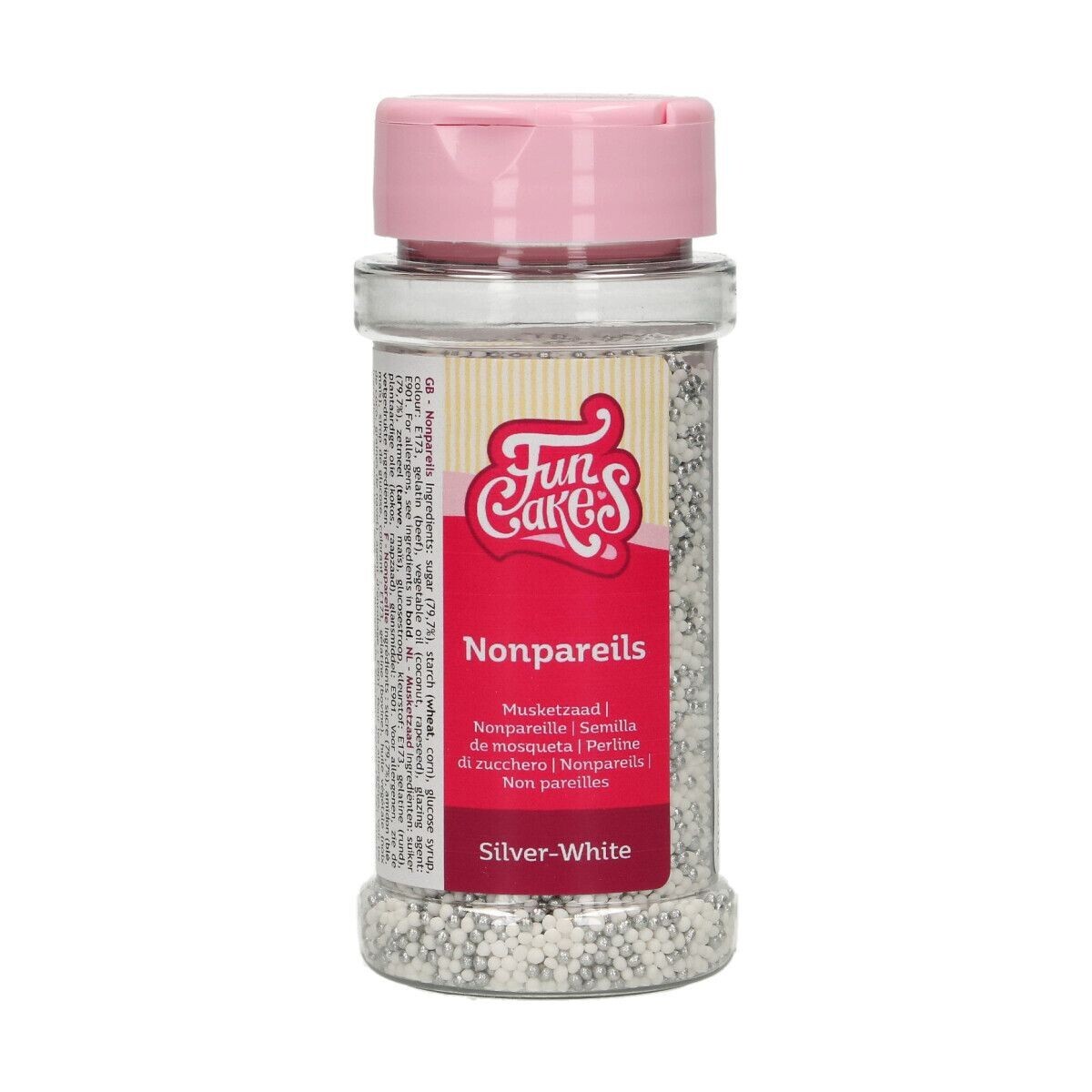 FunCakes Nonpareils -SILVER &amp; WHITE - Κας-Κας Ασημί &amp; Λευκό 80γρ