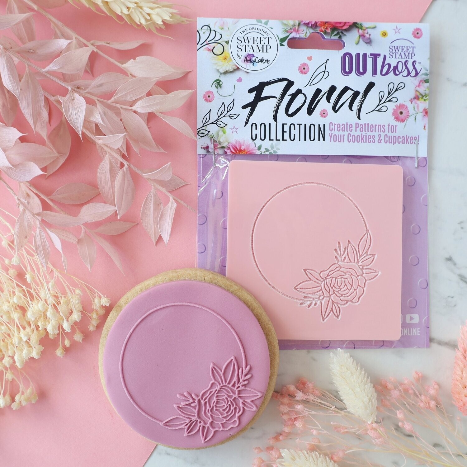 Sweet Stamp -OUTboss Floral Collection -CIRCLE FLORAL FRAME - Σφραγίδα Λουλούδι