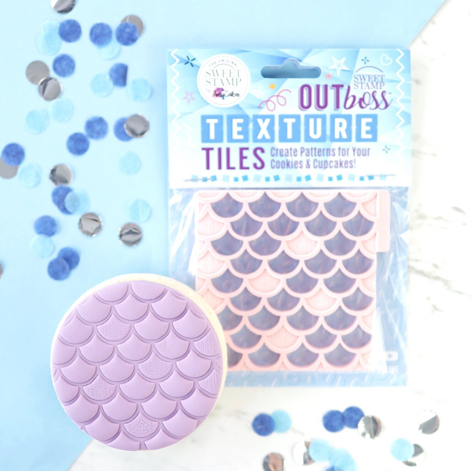 Sweet Stamp -OUTboss Texture Tiles -MERMAID TAIL - Σφραγίδα Ουρά Γοργόνας