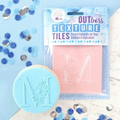 Sweet Stamp -Texture Tile -Monogram Floral -&#39;M&#39; - Σφραγίδα Μονόγραμμα με λουλούδια &#39;M&#39;