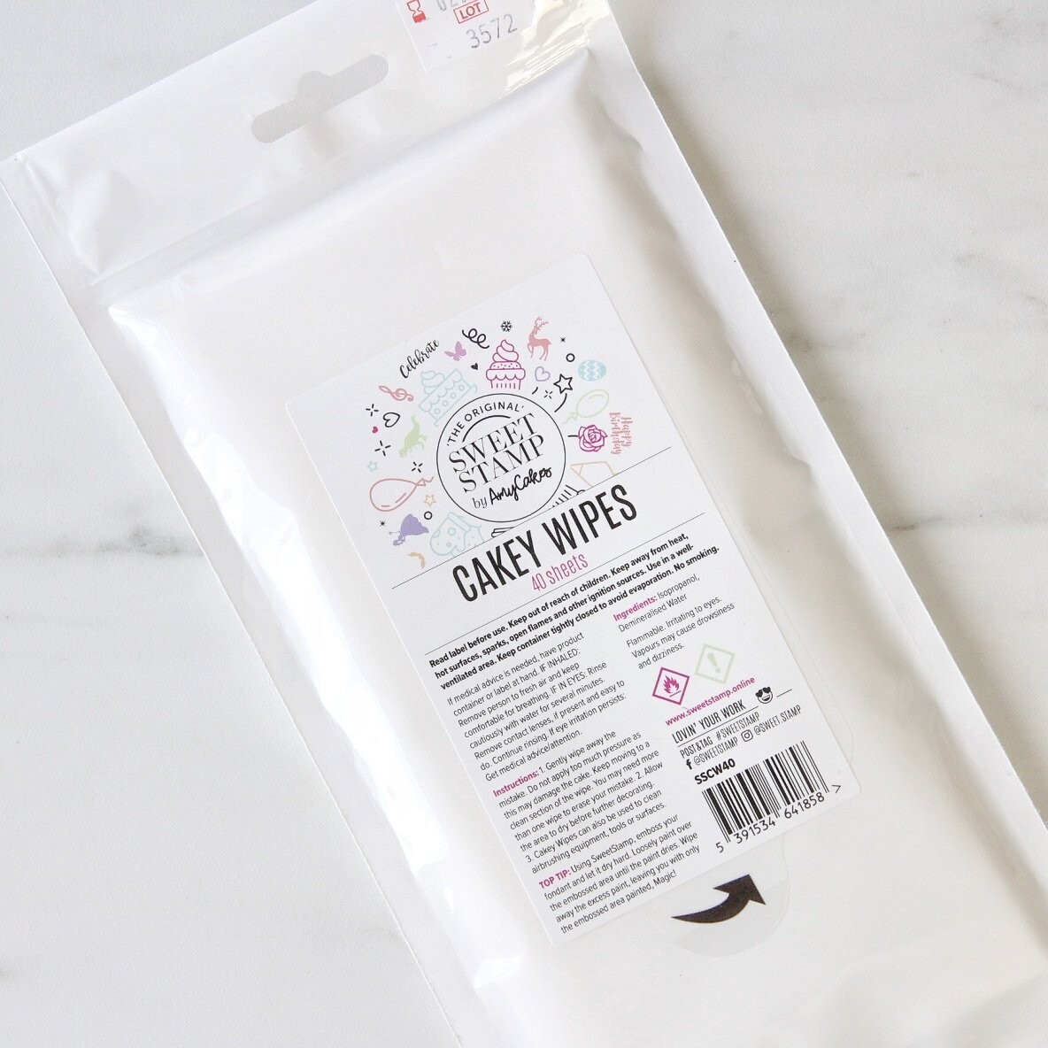 Sweet Stamp Cakey Wipes 40τμχ - Υγρά Μαντηλάκια για ζαχαρόπαστα