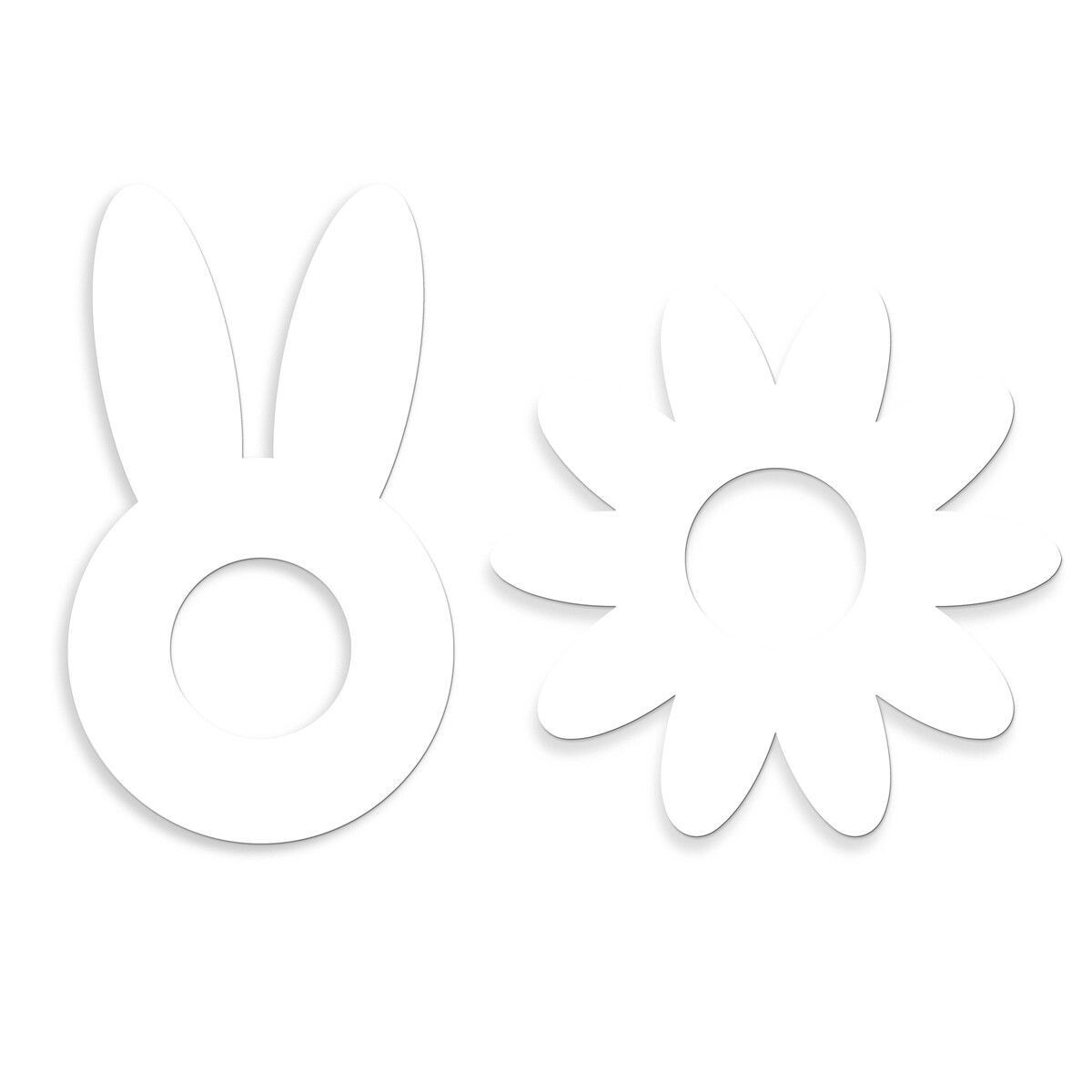 SALE!!! ScrapCooking Cake/Cookie Template -NATURE 2τμχ - Πλαστικό Λαγουδάκι και Λουλούδι πρότυπα για κοπή ζύμης