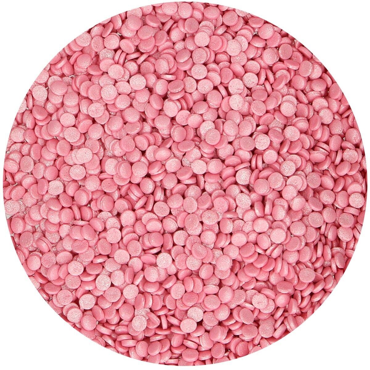 FunCakes Confetti Sprinkles -MINI METALLIC PINK -Κονφετί Ροζ Μεταλιζέ  4χιλ 70γρ