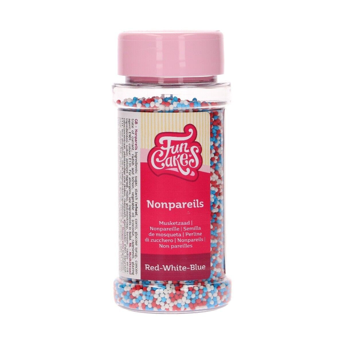 FunCakes Nonpareils -RED, WHITE, BLUE MIX - Κας-Κας Κόκκινο, Λευκό &amp; Μπλε 80γρ