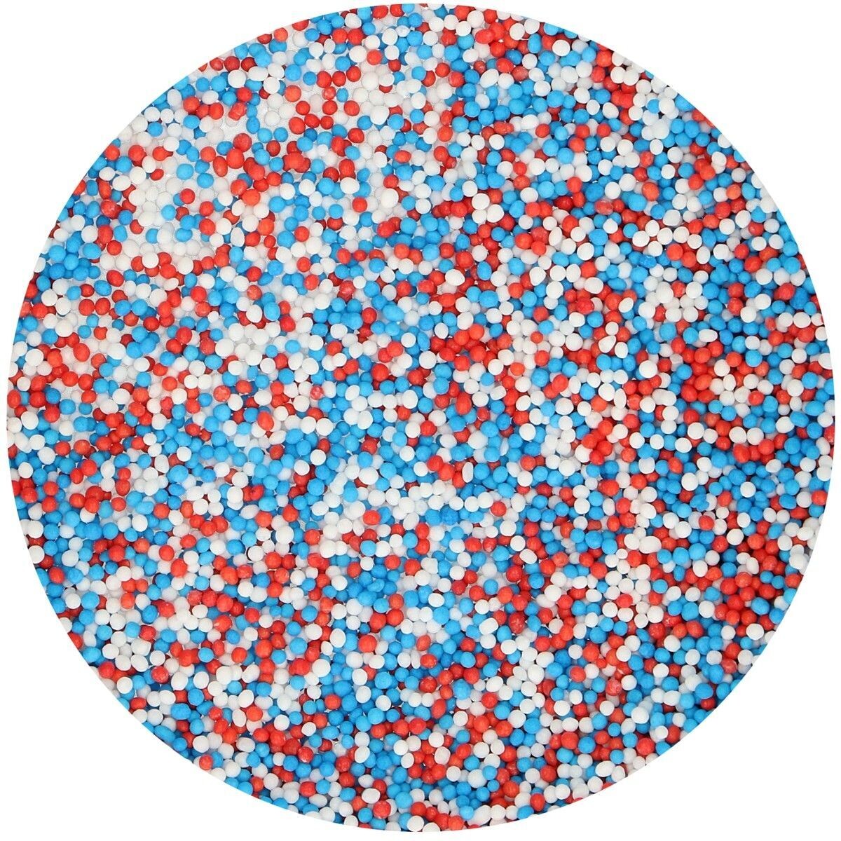 FunCakes Nonpareils -RED, WHITE, BLUE MIX - Κας-Κας Κόκκινο, Λευκό &amp; Μπλε 80γρ