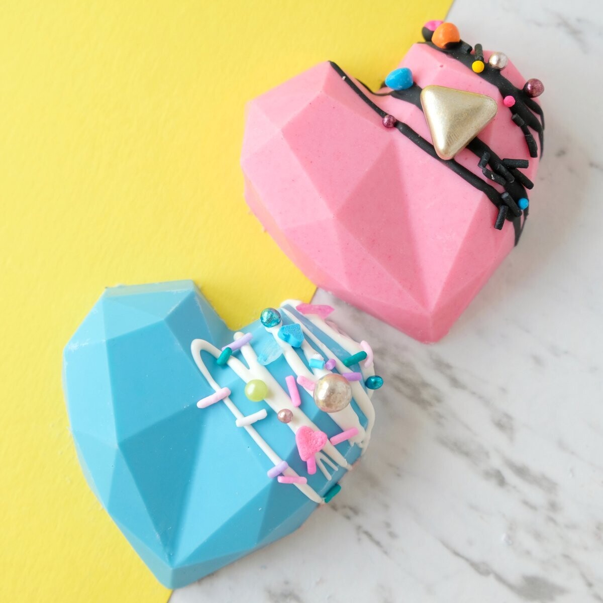 Sweet Stamp Geometric Heart Mould -MINI - Καλούπι Σιλικόνης για 8 μίνι γεωμετρικές Καρδιές