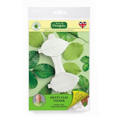 Katy Sue Silicone Mould &amp; Veiner -MULTI LEAF VEINER - Καλούπι Σιλικόνης και Πατάκι Φύλλο