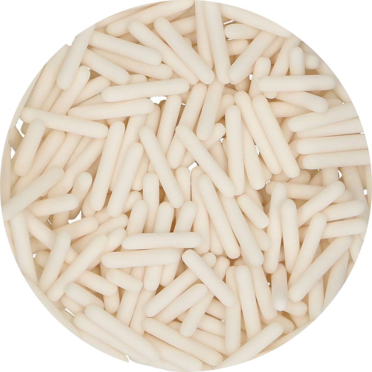 FunCakes Sprinkles -Matt Sugar Rods XL WHITE 70γρ - Μείγμα Ζαχαρωτών Ράβδοι σε Ματ Λευκό χρώμα