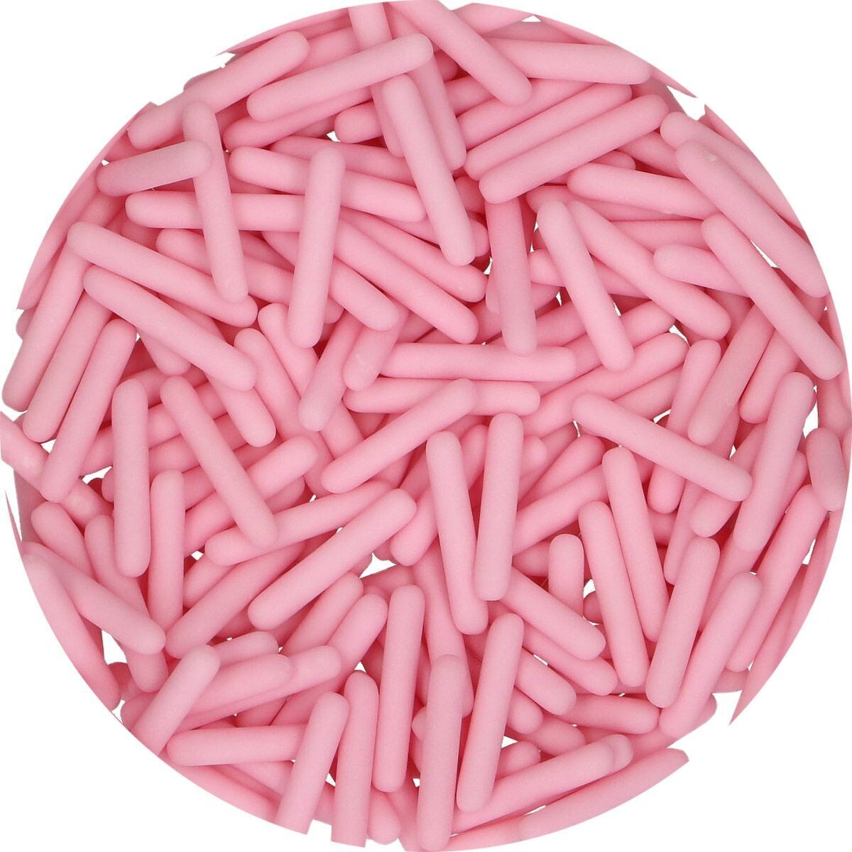 FunCakes Sprinkles -Matt Sugar Rods XL PINK 70γρ - Μείγμα Ζαχαρωτών Ράβδοι σε Ματ Ροζ χρώμα