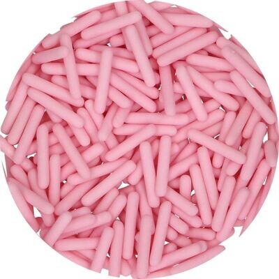 FunCakes Sprinkles -Matt Sugar Rods XL PINK 70γρ - Μείγμα Ζαχαρωτών Ράβδοι σε Ματ Ροζ χρώμα