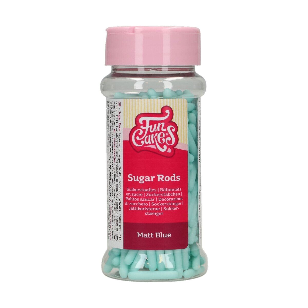 FunCakes Sprinkles -Matt Sugar Rods XL BLUE 70γρ - Μείγμα Ζαχαρωτών Ράβδοι σε Ματ Γαλάζιο χρώμα