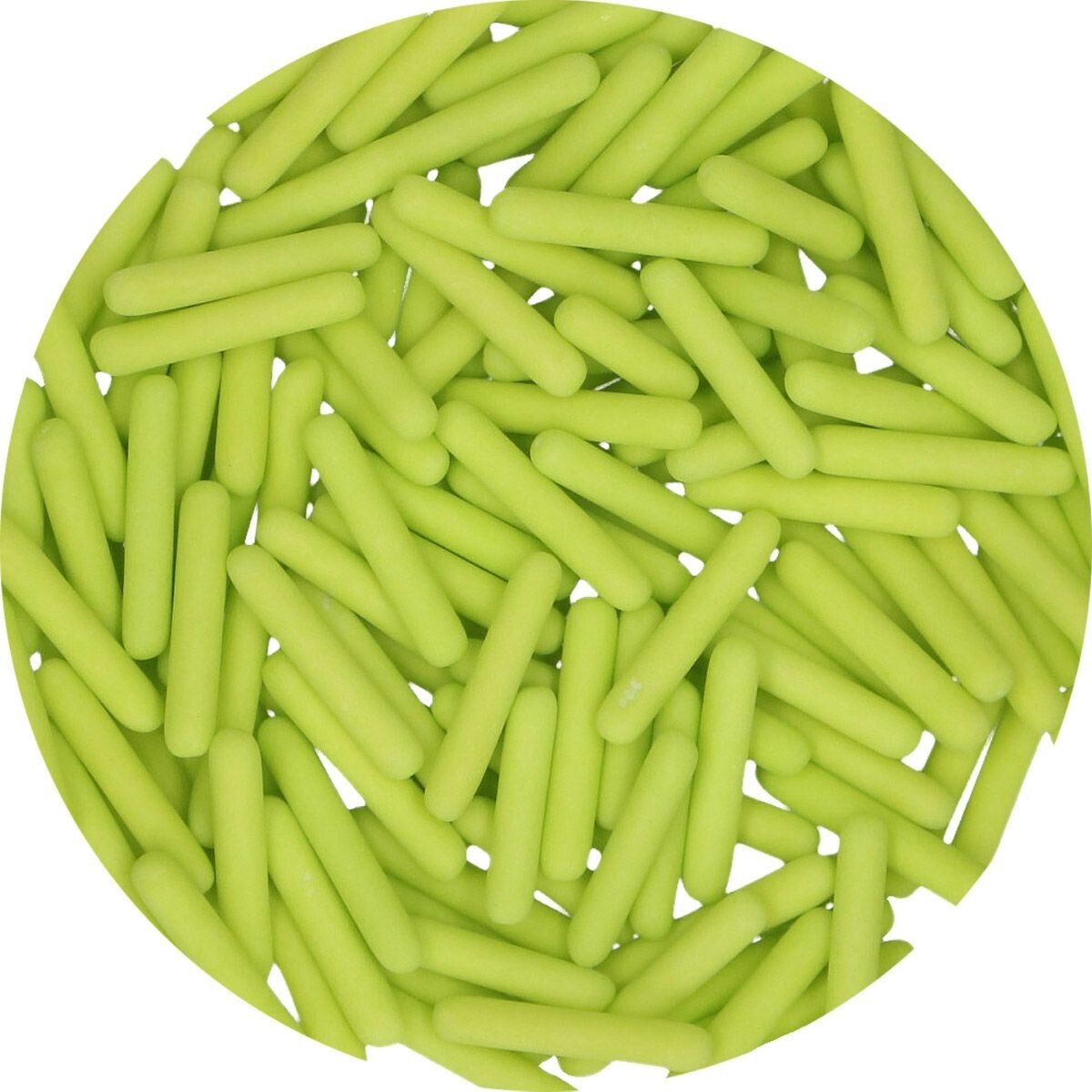 FunCakes Sprinkles -Matt Sugar Rods XL GREEN 70γρ - Μείγμα Ζαχαρωτών Ράβδοι σε Ματ Πράσινο χρώμα