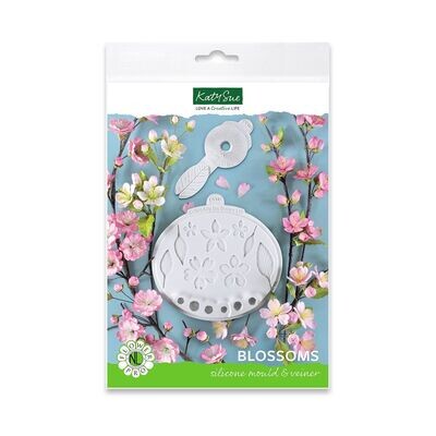 Katy Sue Silicone Mould &amp; Veiner -BLOSSOMS - Καλούπι Σιλικόνης και Πατάκι για Φύλλα και Άνθη