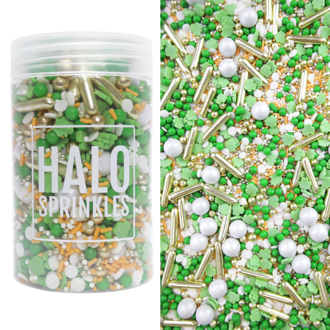 Halo Sprinkles MIX -IRISH CHARMS 125γρ - Μείγμα Ζαχαρωτών σε Λευκές και Πράσινες Αποχρώσεις Παναθηναικός