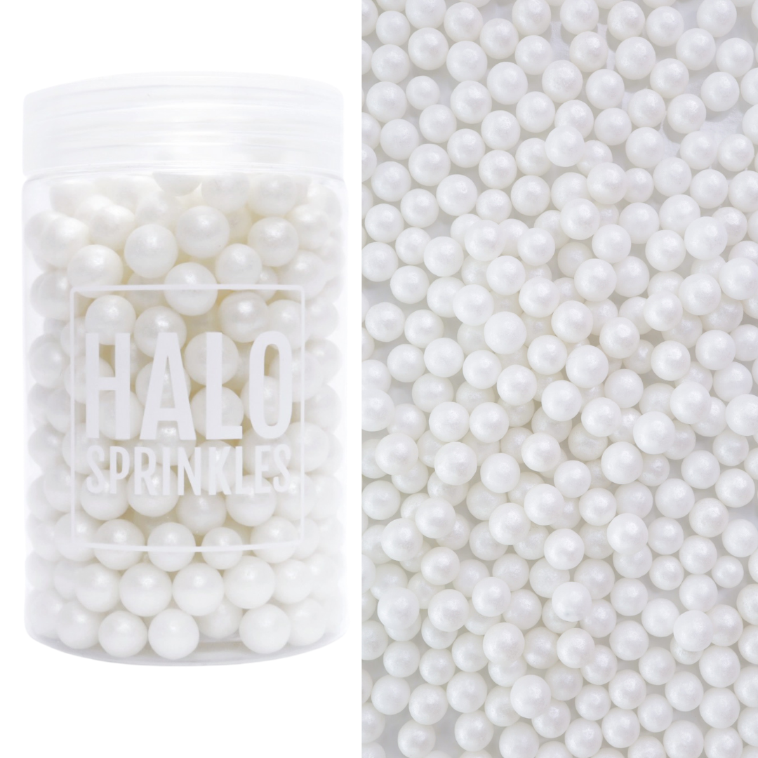 Halo Sprinkles -Sugar Pearls -PEARL WHITE/IVORY 105γρ - Μείγμα Ζαχαρωτών Πέρλες Λευκό/Ιβουάρ Περλέ