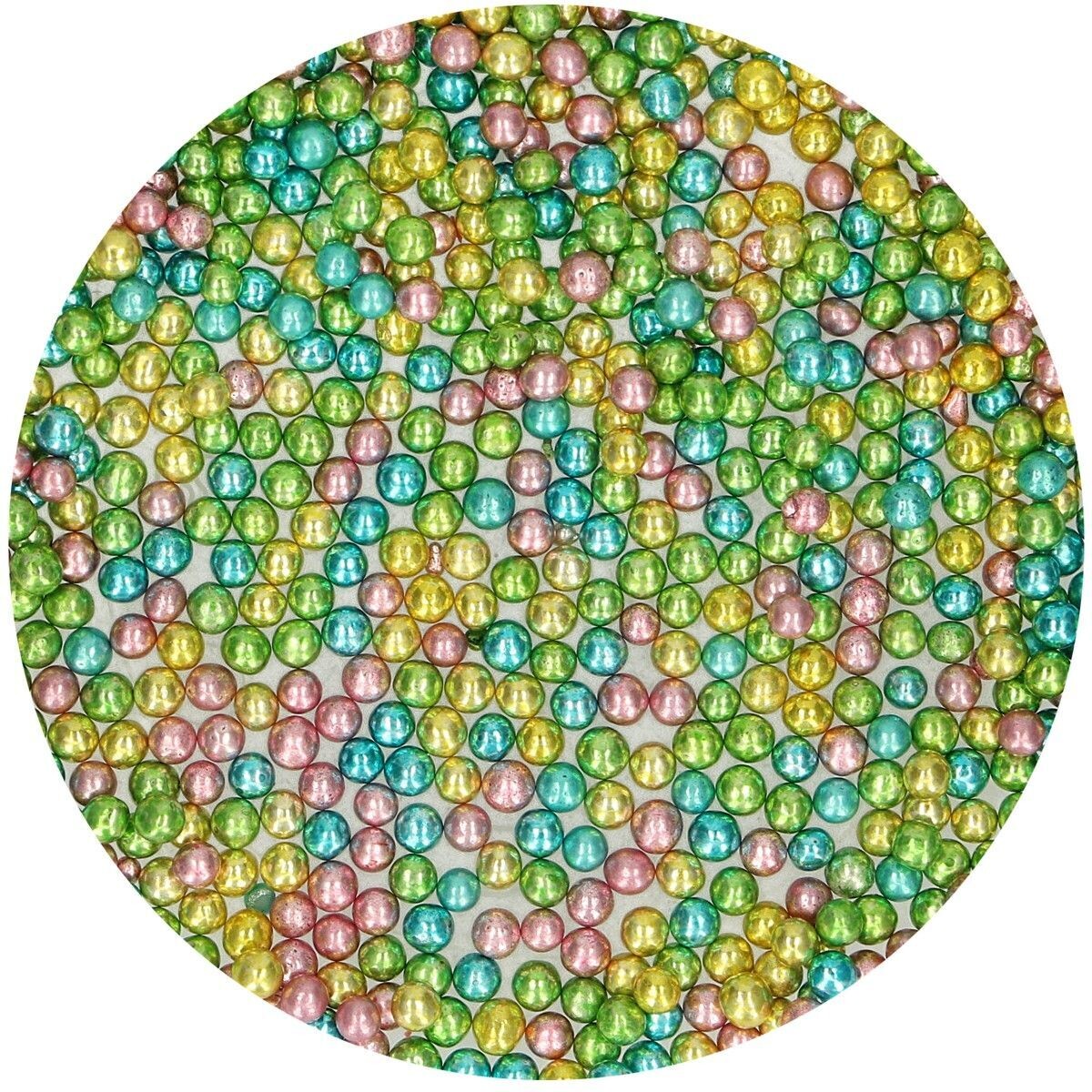 FunCakes Sugar Pearls -4mm METALLIC HARLEQUIN 80g - Μείγμα Ζαχαρωτών Πέρλες Αρλεκίνος