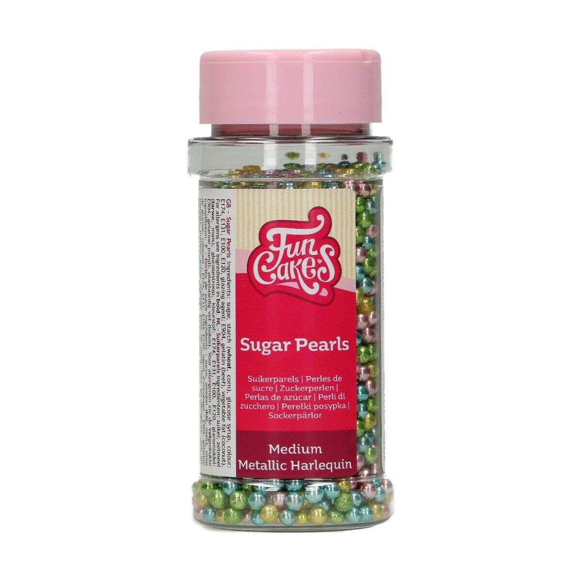 FunCakes Sugar Pearls -4mm METALLIC HARLEQUIN 80g - Μείγμα Ζαχαρωτών Πέρλες Αρλεκίνος