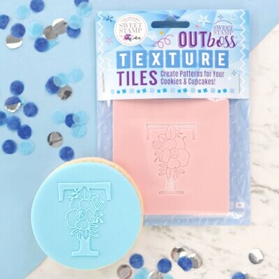 Sweet Stamp -Texture Tile -Monogram Floral -&#39;T&#39; - Σφραγίδα Μονόγραμμα με λουλούδια &#39;T&#39;