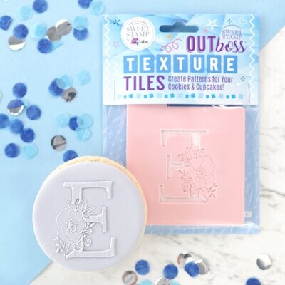 Sweet Stamp -Texture Tile -Monogram Floral -'E' - Σφραγίδα Μονόγραμμα με λουλούδια 'E' Sweet Stamp -Texture Tile -Monogram Floral -'E' - Σφραγίδα Μονόγραμμα με λουλούδια 'E'