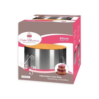 Cake-Masters Adjustable Cake Ring 20cm High - Ανοξείδωτο Στρογγυλό Ρυθμιζόμενο Τσέρκι Ύψους 20εκ