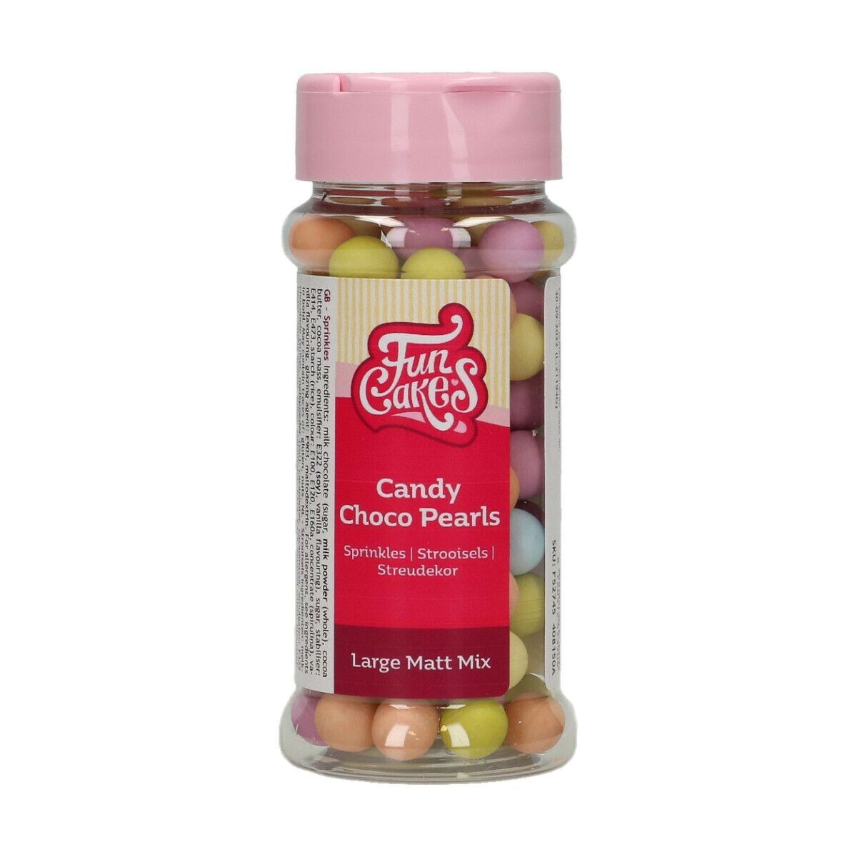 FunCakes Candy Choco Pearls Large MATT MIX 70γρ - Μεγάλες Σοκολατένιες Πέρλες Ματ σε Παστέλ Αποχρώσεις