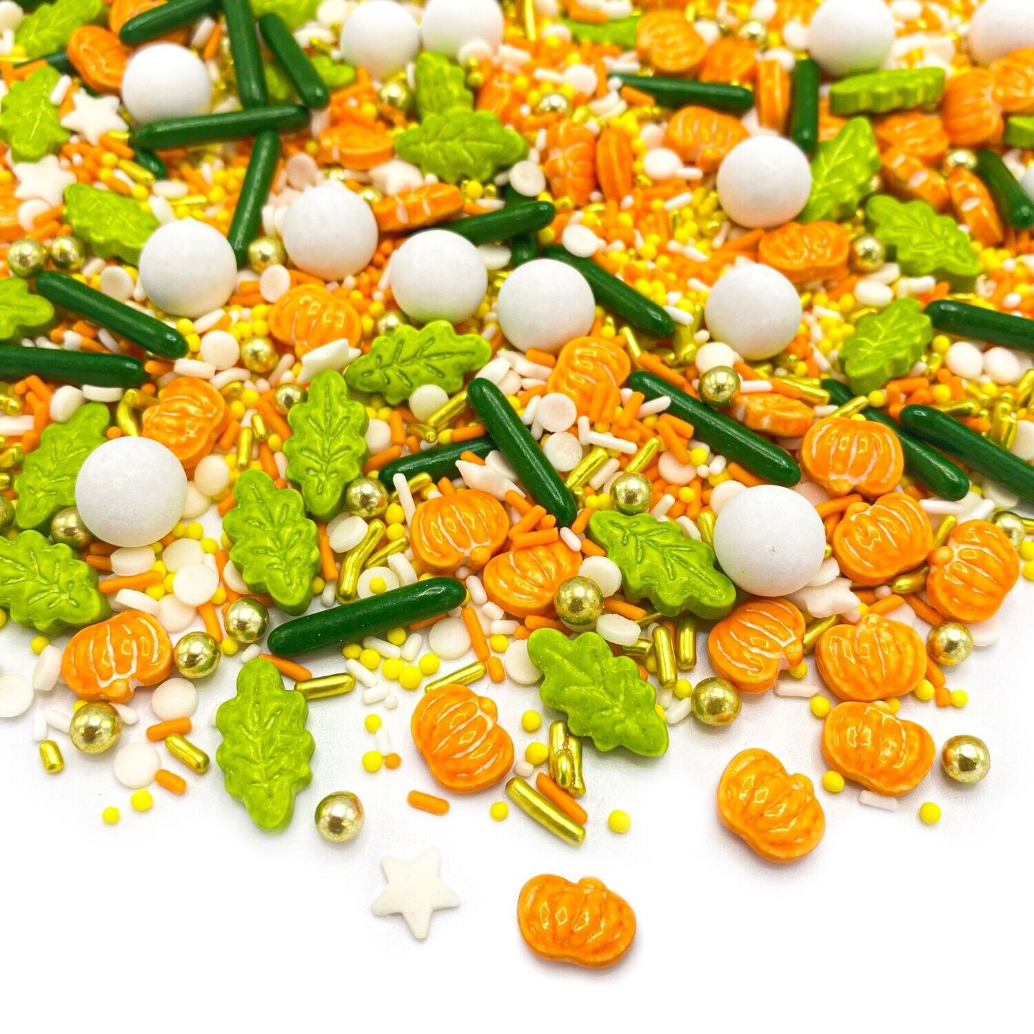 By Happy Sprinkles Mix -FARMERS' MARKET 90g - Μείγμα Ζαχαρωτών Halloween/Φθινόπωρο σε Πορτοκαλί και Πράσινες Αποχρώσεις ∞∞∞