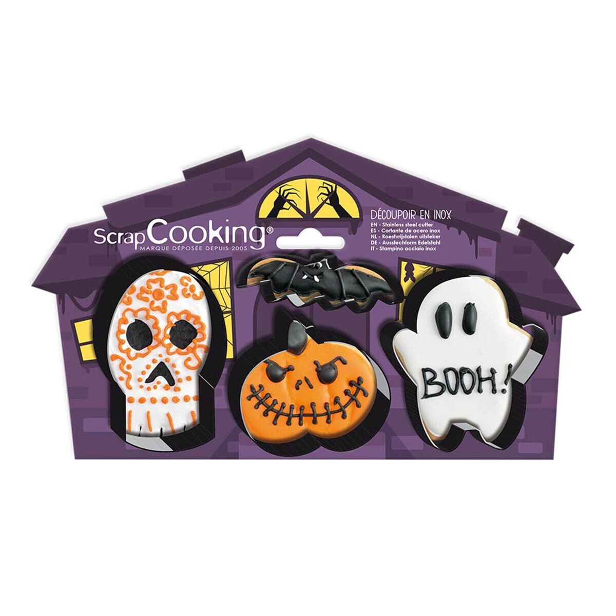 Scrapcooking Cookie Cutter Halloween 4 τμχ - Σετ 4τεμ κουπ πατ με θέμα το Χαλογουίν