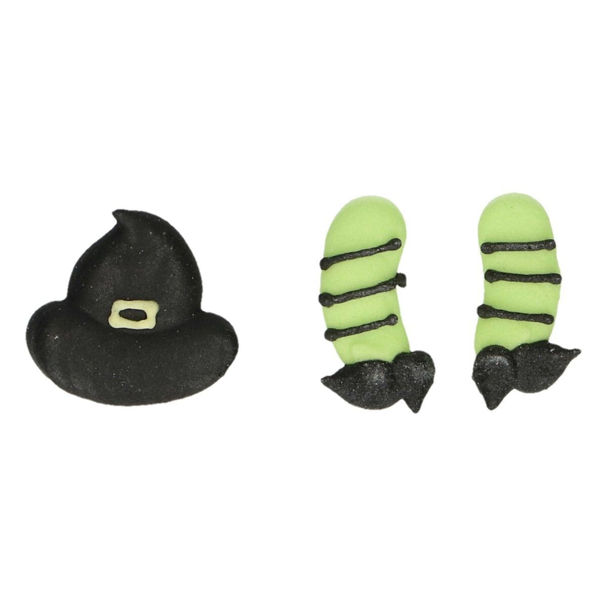 FunCakes Sugar Decorations -WITCH HAT &amp; LEG SET Witch Hat &amp; Leg Set 18τμχ - Βρώσιμα Διακοσμητικά Ζαχαρωτά Καπέλο και Πόδια Μάγισσας