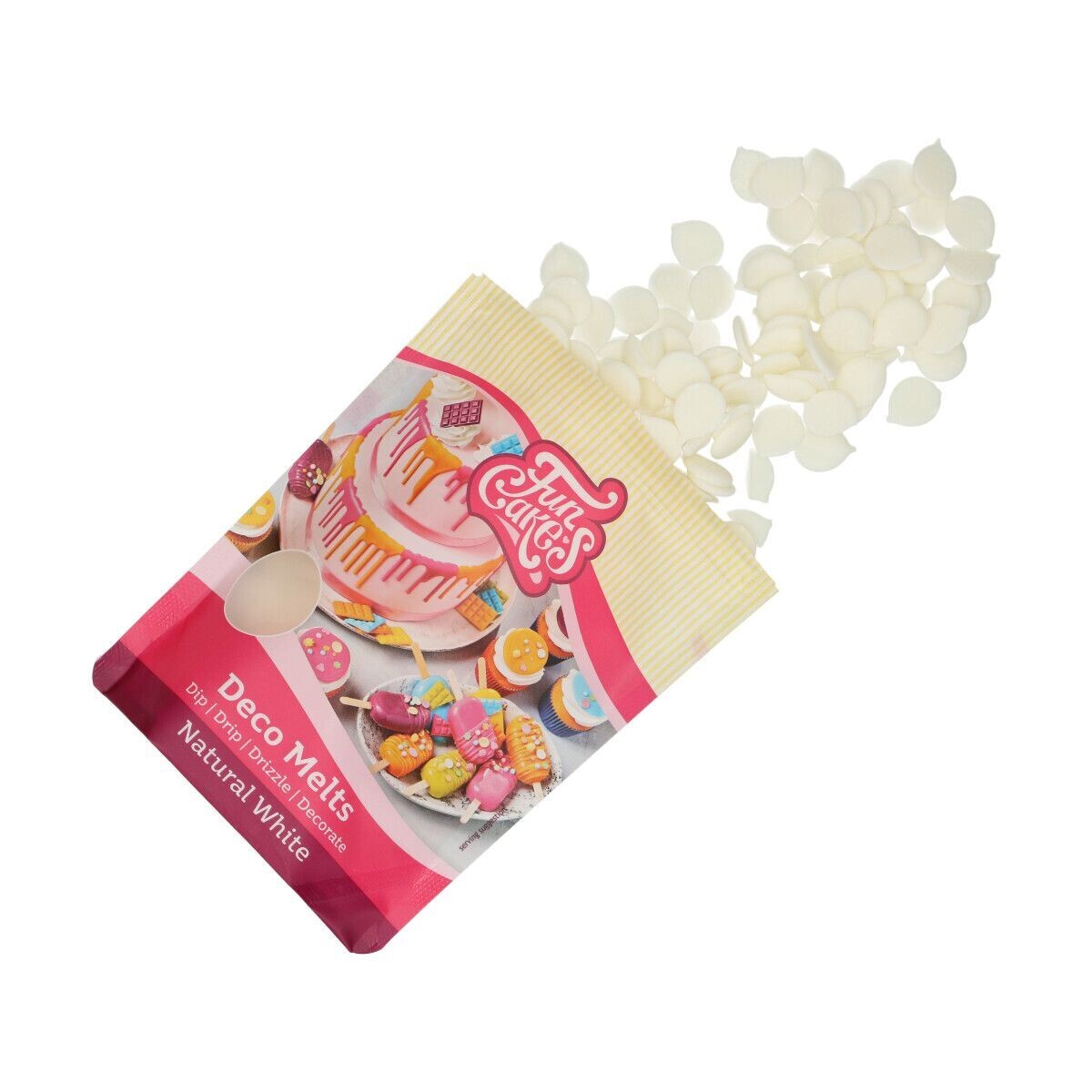 FunCakes Deco Melts -NATURAL WHITE -Άσπρο 250γρ