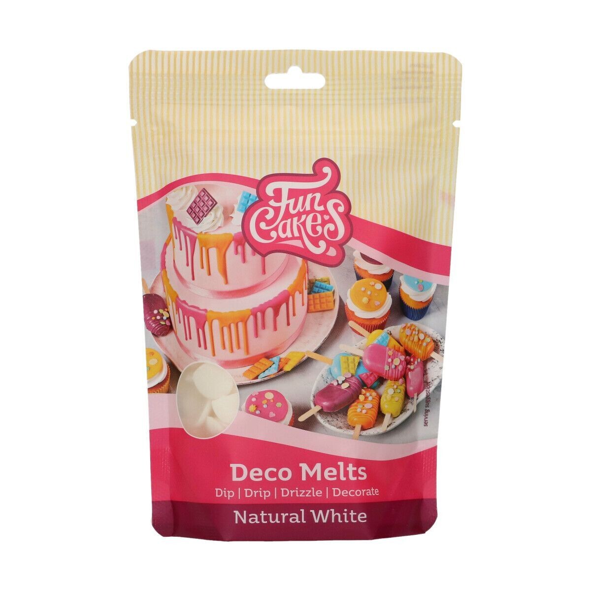 FunCakes Deco Melts -NATURAL WHITE -Άσπρο 250γρ