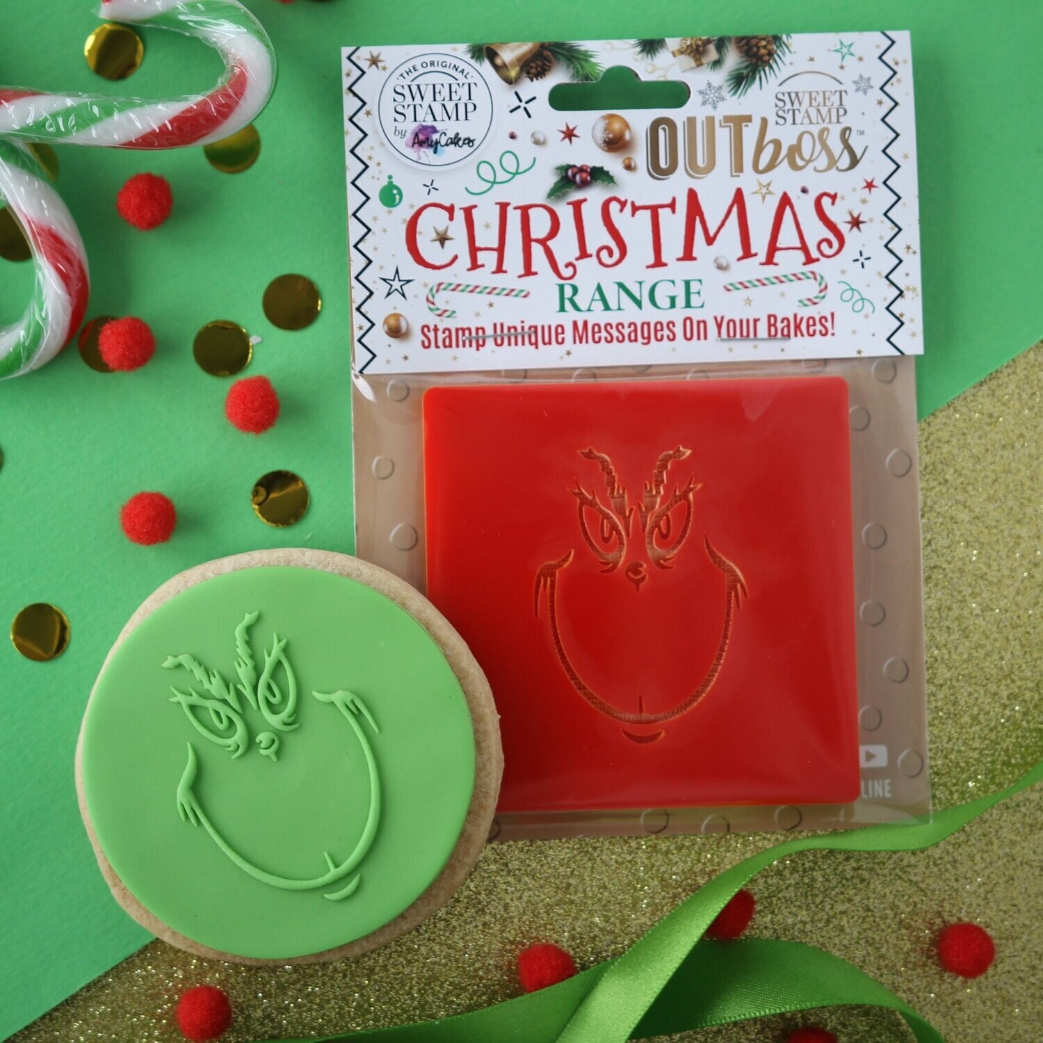 Sweet Stamp -OUTboss Christmas -GRINCH FACE - Χριστουγεννιάτικη Σφραγίδα Πρόσωπο του Γκριντς