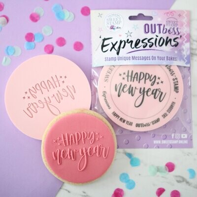 Sweet Stamp -OUTboss Christmas - HAPPY NEW YEAR - Χριστουγεννιάτικη Σφραγίδα HAPPY NEW YEAR