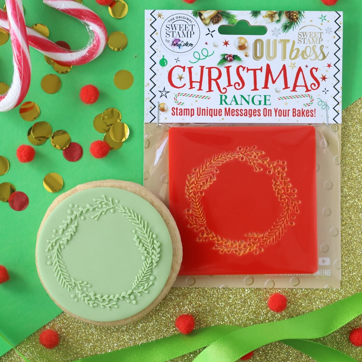 Sweet Stamp -OUTboss Christmas -WREATH - Χριστουγεννιάτικη Σφραγίδα Γιορτινό Στεφάνι