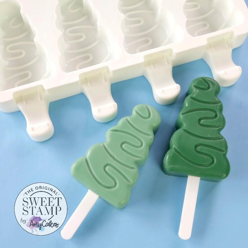 Sweet Stamp Cake Popsicle Mould -SPIRAL CONE TREES - Καλούπι για Popsicles &amp; Cakesicles σε σχήμα Χριστουγεννιάτικου Δέντρου