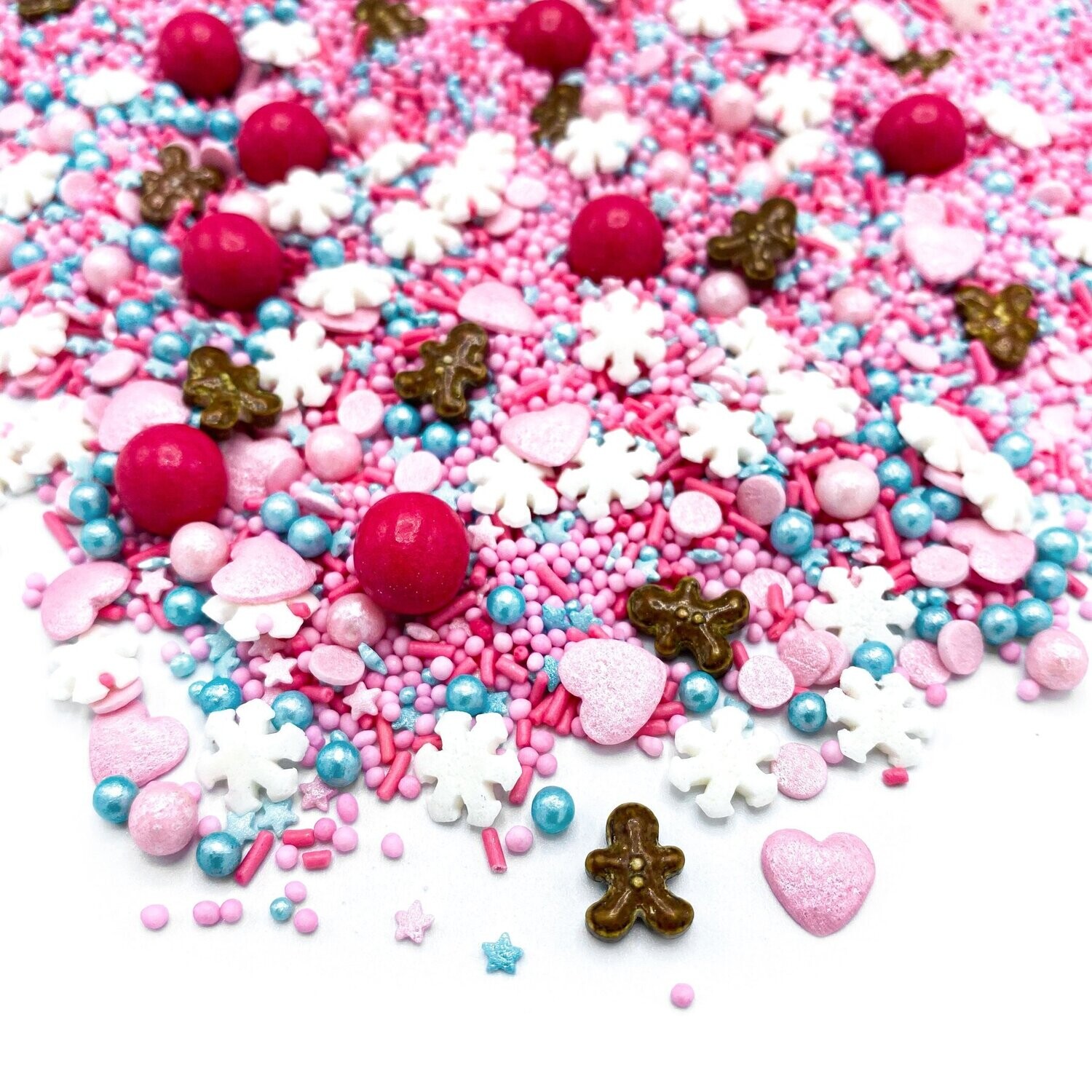 SALE!!! Happy Sprinkles Mix -CANDY LAND 90g - Μείγμα Ζαχαρωτών​ Χριστουγεννιάτικο με χιονονιφάδες και μπισκοτανθρωπάκια ΑΝΑΛΩΣΗ ΚΑΤΑ ΠΡΟΤΙΜΗΣΗ 31/10/2023