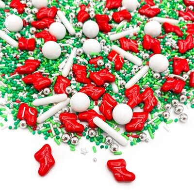 Happy Sprinkles Mix -CHRISTMAS STOCKINGS 90g - Μείγμα Ζαχαρωτών Χριστουγεννιάτικο με κόκκινες κάλτσες Ανάλωση κατά προτίμηση πριν από 30/09/22 Happy Sprinkles Mix -CHRISTMAS STOCKINGS 90g - Μείγμα Ζαχαρωτών Χριστουγεννιάτικο με κόκκινες κάλτσες Ανάλωση κατά προτίμηση πριν από 30/09/22