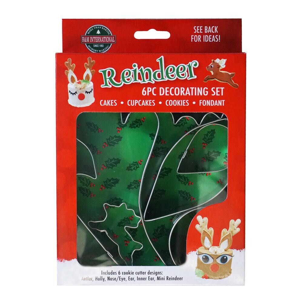 By AH -Set of 6 Cookie Cutters -REINDEER CAKE DECORATING KIT - Σετ 6 κουπ πατ τάρανδος